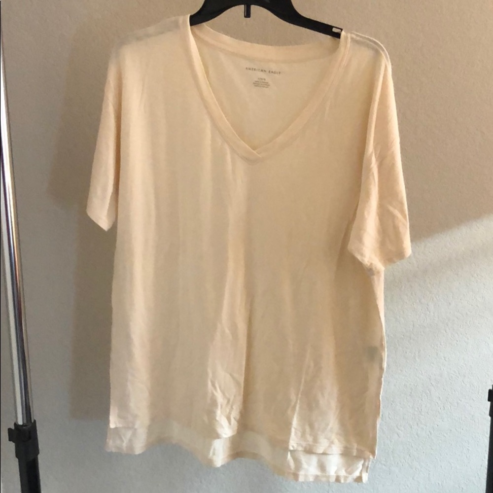 Cream V-Neck Shirt